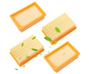 4-Pack Filter Replacement for WD4 WD5 WD6 Wet Dry Vacuum & MV4 MV5 MV6 Steam Cleaner | 5-Layer Pleated HEPA, Bamboo Charcoal | Universal Fit