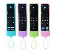 4 Pack Fire Stick Remote Cover, Silicone Protective Case for Amazon Fire TV Stick Remote, Glow in The Dark Remote Cover with Non-Slip Design, Fits Most Fire Stick Models, Green, Purple, Pink, Turquois
