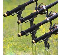 4 Pack Fishing Rod Holder for Bank & Ground Fishing - Adjustable Rod Rack Stand, Heavy-Duty Pole Holders, Non-Slip Base for Outdoor Anglers