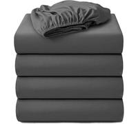 4 Pack Fitted Hospital Bed Sheets with Elastic All Around for a Double Brushed Ultra Soft Breathable 100% Microfiber Sheets, 36” x 84” x 12”