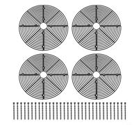 4 Pack Flower Pot Soil Cover Protective Mesh Guard For Indoor Plant And Balcony Planters, ABS Plastic Hollow Drainage Shield To Prevent Weeds And Waterlogging,(Black)