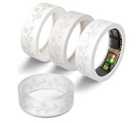 4 Pack Flower Ring Cover for Ultrahuman Ring Air, Floral Engraved Anti-Scratch Silicone Smart Ring Accessories for Ultra Human Ring Protector Women