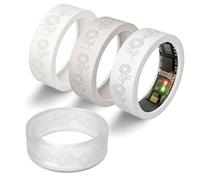 4 Pack Flower Ring Cover for Ultrahuman Ring Air, Floral Engraved Anti-Scratch Silicone Smart Ring Accessories for Ultra Human Ring Protector Women