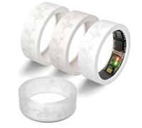 4 Pack Flower Ring Cover for Ultrahuman Ring Air, Floral Engraved Anti-Scratch Silicone Smart Ring Accessories for Ultra Human Ring Protector Women