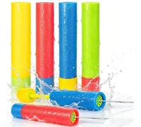 4 Pack Foam Water Guns for Kids, 30cm Water Pistols Push Pull Water Blaster Shooters, Lightweight Foam Water Squirters for Pool Beach Garden Summer Outdoor Toys