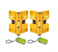 4 Pack Foldable Pipe Angle Level With Magnetic Base And Elastic Strap For Precise Multi-angle Measurement On Metal Surfaces Red Orange Yellow(Yellow)