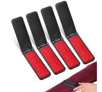 4 Pack Foldable Travel Lint Brush, Reusable Lint Brush for Clothes, Sticky Surface Mini Travel Lints Roller, Fuzz Remover Clothes Brushes for Furniture Couch Sofa Pet Hair(Black)