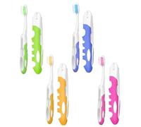 4-Pack Folding Travel Toothbrushes - Compact Portable，4 Colors | Design with Ultra-Soft Bristles & Protective Cap.Ideal for Adults & Kids, Camping, Hiking, Gym, and On-the-Go Oral Care