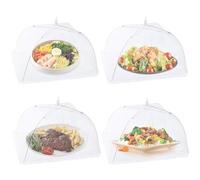 4 Pack Food Covers Mesh Pop Up 32x32cm, Food Net Cover Foldable Insect Proof Food Covers for Home Outdoor Camping Picnics BBQs Parties