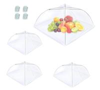 4 Pack Food Covers Mesh Pop Up, Reusable & Collapsible Food Tents for Outdoors - Breathable Screen Net Covers for Picnics, BBQ, Parties, and Camping - Keep Bugs Away, Protect Your Food