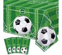 4 Pack Football Tablecloths Football Theme Party Table Covers Soccer Ball Pattern Tablecloth Sports table cloth Football Tablecloth for Rectangle Tables soccer theme birthday Party Supplies 130X220CM