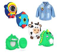 4-Pack for AirTag Holder with Pin, Waterproof Air tag Holder for Kids Silicone Case Compatible with Airtags Hidden Cute Accessories for Child, Elderly, Pets Collar, Clothes, Shoe, Backpack - Style 2
