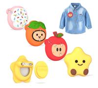 4-Pack for AirTag Holder with Pin, Waterproof Air tag Holder for Kids Silicone Case Compatible with Airtags Hidden Cute Accessories for Child, Elderly, Pets Collar, Clothes, Shoe, Backpack - Style 1