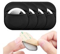 4 Pack for Airtag & Moto Tag Sticker Adhesive Mount, for Airtag Fabric Holder Case with 3M Adhesive Stick on Wallet/Remote/Car/Luggage Bags/Drones, Full Protective Cover for Air TagHolder, Lightweight