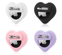 4 Pack for Apple Airtag Holder for Kids Hidden, Heart-Shape GPS Tracker Case with Pins Silicone Protective Cover Compatible with AirTag Kids Elderly Clothes Backpack Luggage Shoes (4 Colors)