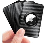 4 Pack for Apple Airtag Wallet Holder, Ultra Thin Insert Card Case for Apple Air Tag, Carbon Fiber Airtag Card Holder for Purse, Backpack Wallet, Handbag, Clutch Bag - Black