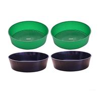 4 Pack for Garden Soil Sifter Set for Planting Draining Tools Fine Mesh Gardening Accessories Green Black PP Plastic for Outdoor Garden Lawn Balcony Greenhouse(black+green)