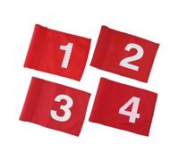 4 Pack for Golf Flag for Practice - Numbered for Golf Target Flag with High Visibility Red Design, Portable Putting Green Accessory for Backyard Garden Training, Nylon Wind Direction Indicator