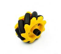 4-Pack For Mecanum Wheels for -Directional Robot, Polyurethane Rollers with Shaft Hole, Compatible with For Arduino For Raspberry Pi DIY Car Chassis (Yellow)