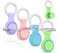 4-Pack for Moto Tag 2 Holder Waterproof, Soft Silicone Case Hidden Mototag Tracker Accessories Compatible with MotoTag / Tag2 with Keychain for Backpack/Luggage/Pet/Keys (Color 3)