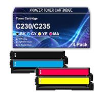 4 Pack for Xerox C230 C235 Toner Cartridge Replacement 1500 Pages Standard Yield Black Cyan Magenta Yellow Ink Cartridge for C230 C235 Printer 006R04383 006R04384 006R04385 006R04386,4 Colors-1Pack