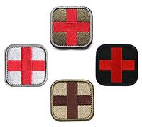 4 Pack Full Embroidered Emergency Medical Technician Paramedic Medic Cross Patch - Perfect for First Aid Pouch, EMT, EMS, Trauma, Medical, Paramedic, First Response Rescue Kit, Tactical Activities