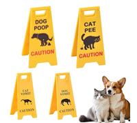 4-Pack Funny Cat & Dog Vomit & Poop Caution Signs, 3D Printed Humorous Warning Desk Decor for Pet Lovers, Perfect Gag Gift for Cat Owners, Dog Lovers, and Pet Enthusiasts