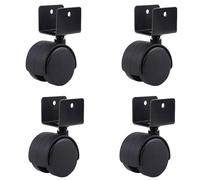 4 Pack Furniture Swivel Castors Wheels,1.5/2in ABS Plastic Mobile Casters,Heavy Duty U-Shaped Bracket Universal Wheels,Bracket Width 16/18/20/25mm,Quiet Rolling,for Bed Replacement Wheel(25mm,1.5in)