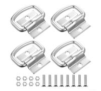 4 Pack Galvanised Steel D Ring Lashing Eyelets Heavy Duty Load Securing Anchor for Trailers Trucks Vans Boats Cargo Ratchet Straps Wall Floor Mount Kit