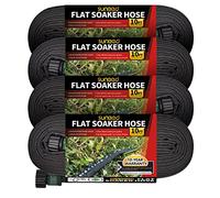 4 Pack Garden Bed Flat Drip Hose 15ft for Efficient and Effective Watering of Plants, Short Garden Drip Hoses, Heavy Duty and Easy to Install