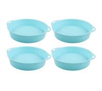 4 Pack Garden Sieve Soil Sifter 3mm Mesh PP Plastic Riddle for Compost Rocks Filtering Gardening Tool Blue Pink 28cm(blue)