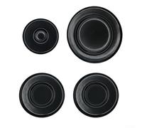 4 Pack Gas Stove Burner Covers Set Iron Aluminum Burner Caps/For SABAF Cooktop Replacement Parts 55Mm 75Mm 100Mm Black Flat Design Heat Distribution Cooking(Concave)