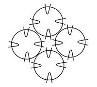 4 Pack Gas Stove Support Rack Iron Circular Design Grooved Base