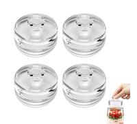 4-Pack Glass Fermentation Weights (7 cm),for Fermentation Jars, Kimchi, Sauerkraut & Pickles,Heavy-Duty Fermenting Stones with Easy-Grip Handle & Liquid Release Slot,Dishwasher Safe, Wide-Mouth Ferme
