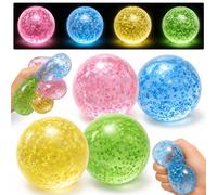 4-Pack Glow-in-the-Dark Star Squishy Fidget Toys for Adults