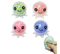 4 Pack Glowing Light Squid Vent Ball Squeeze Decompression Bubble Octopus Ball Stress Relief Birthday Gift for Kids