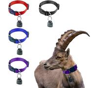 4 Pack Goat Collar With Bell, Pet Grazing Copper Bells, Cow Horse Sheep Anti-lost Bronze Bell Accessories Adjustable And Durable Nylon Sheep Collar Se