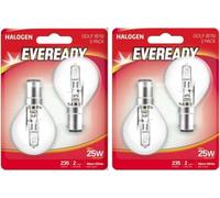 4 Pack Golf Ball/Mini Gobe B15d G45 / P45 ECO Halogen Dimmable Energy Saver Light Bulbs B15 SBC Small Bayonet Cap 240V 18W = 25W