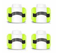 4 Pack Green Arm Badge Holders Adjustable with Clear ID Card Holder Window, Reflective Security Armband for Work Licences, Pass Cards and Staff Identification Display During Duty