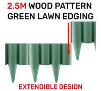 4 Pack Green Palisade Style Lawn Border 2.5M Each