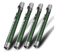 4 Pack | Green - RE-GEN LED Pen Light Doctors Nurses Eye Pupil Gauge Diagnostic Inspection Penlight Torch Flashlight | Pocket Clip Push Button Switch