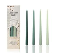 4 Pack Green Taper Candles, 12" Longer Candle Sticks, Smokeless, Dripless, Unscented, 9 Hours Long Lasting, Ideal for Christmas Dinner Candles, for Table Dinner Wedding Christmas Home Decor