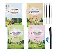 4 Pack Grooved Handwriting Books for Kids Magic Practice Copybook Cursive Writing Combination Groove Calligraphy Copybook for Kindergarten Preschool (4)