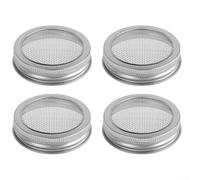 4-Pack Growing Stainless Secure Mesh Sprouting Lid for Bean Jars for Broccoli Dishwasher Cover Other Strainer Steel Lentil 70mm - Boil-sterilizable Sprouts