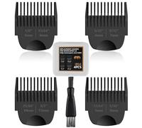 4 Pack Guards for Manscaped Lawn Mower 3.0 - Adjustable Lawnmower 3.0 Trimmer Guards with Brush and Organizer, Waterproof Guide Comb Replacement for Manscaped 3.0 Attachments, 1/8" to 1/2"