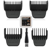 4 Pack Guards for Manscaped Lawn Mower 5.0 - Adjustable Lawnmower 5.0 Trimmer Guards with Brush and Organizer, Waterproof Guide Comb Replacement for Manscaped 5.0 Ultra Attachments, 1/32" to 15/32"