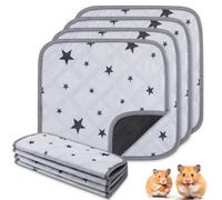 4 Pack Guinea Pig Cage Liners Guinea Pig Bedding Reusable Guinea Pig Pee Pad Washable Guinea Pig Mats Guinea Pig Accessories with Star Patterns-12x12inch