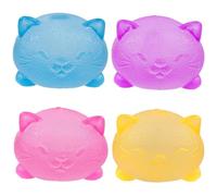 4 Pack Gummy Kitty & Sugar Ball Designs, Anxiety Relief & Focus Toy, Maltose Filled Squeeze Cat Toys for Sensory Play, Sensory Fidget Toys for Adults, Kids, Slow Rising Squishy Stress Ball