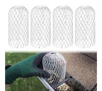 4 Pack Gutter Guard, Aluminum Gutter Guards Expandable Filter Strainer, Keeps Gutter Downpipes Clear of Blockages from Leaves, Moss, Muck, Mud, Balls and Other Debris