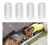 4 Pack Gutter Guards Mesh Aluminum Covers Down Pipe Protectors Expandable Leaf Strainer Keeps Gutter Clear of blockages from Leaves, Moss, Muck, Mud, and Other Debris